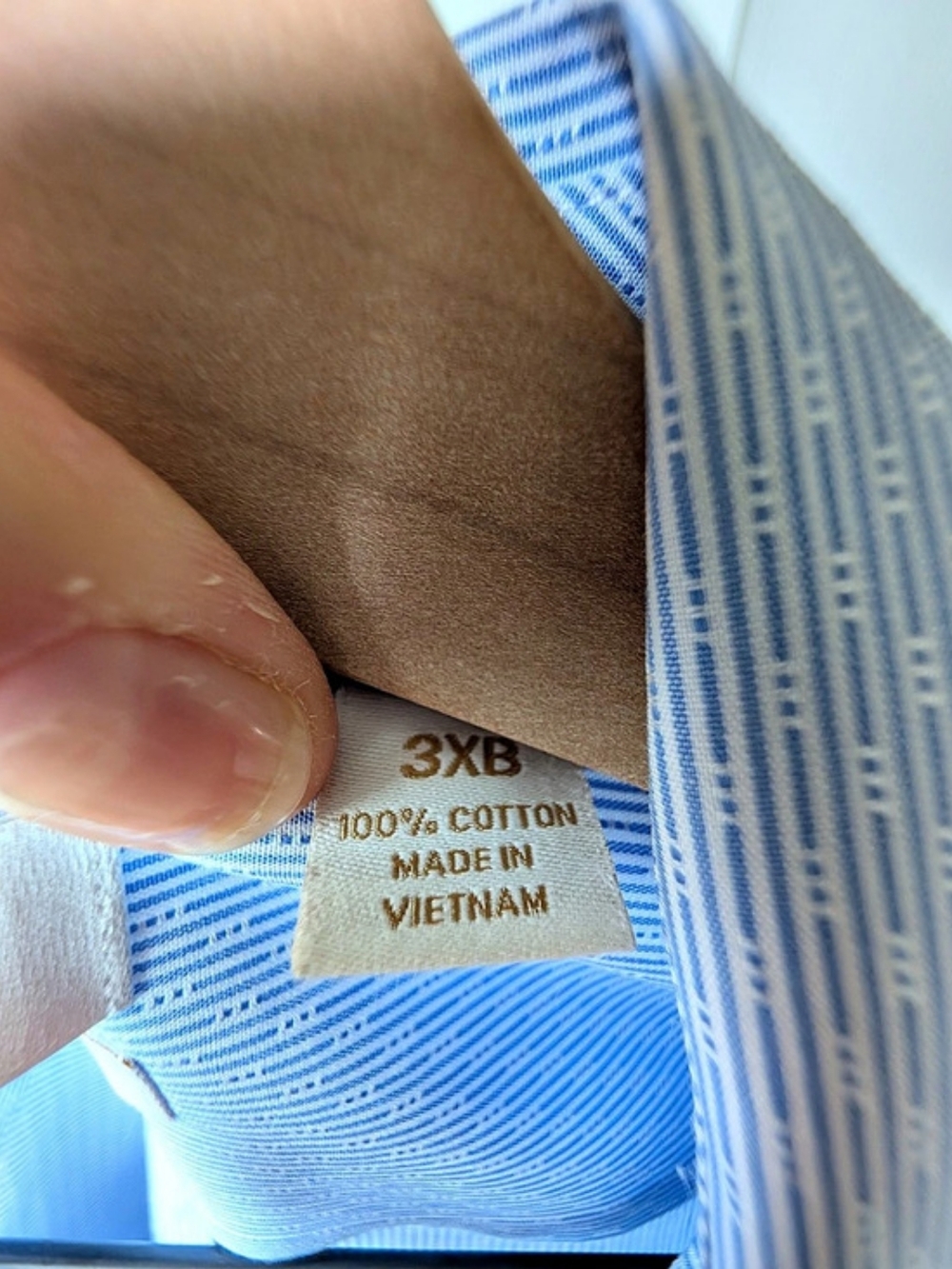 Gold Label Men’s - Light Blue Pinstripe Dress Shirt - Picture 6 of 6